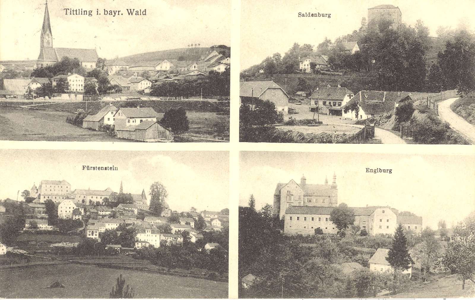 Tittling und die drei Burgen um 1910.