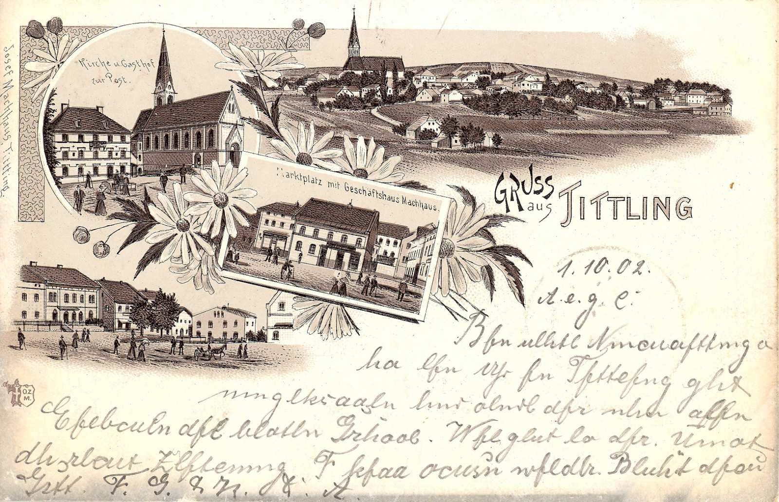 Geheime Liebesgrüße auf einer Ansichtskarte von 1902.