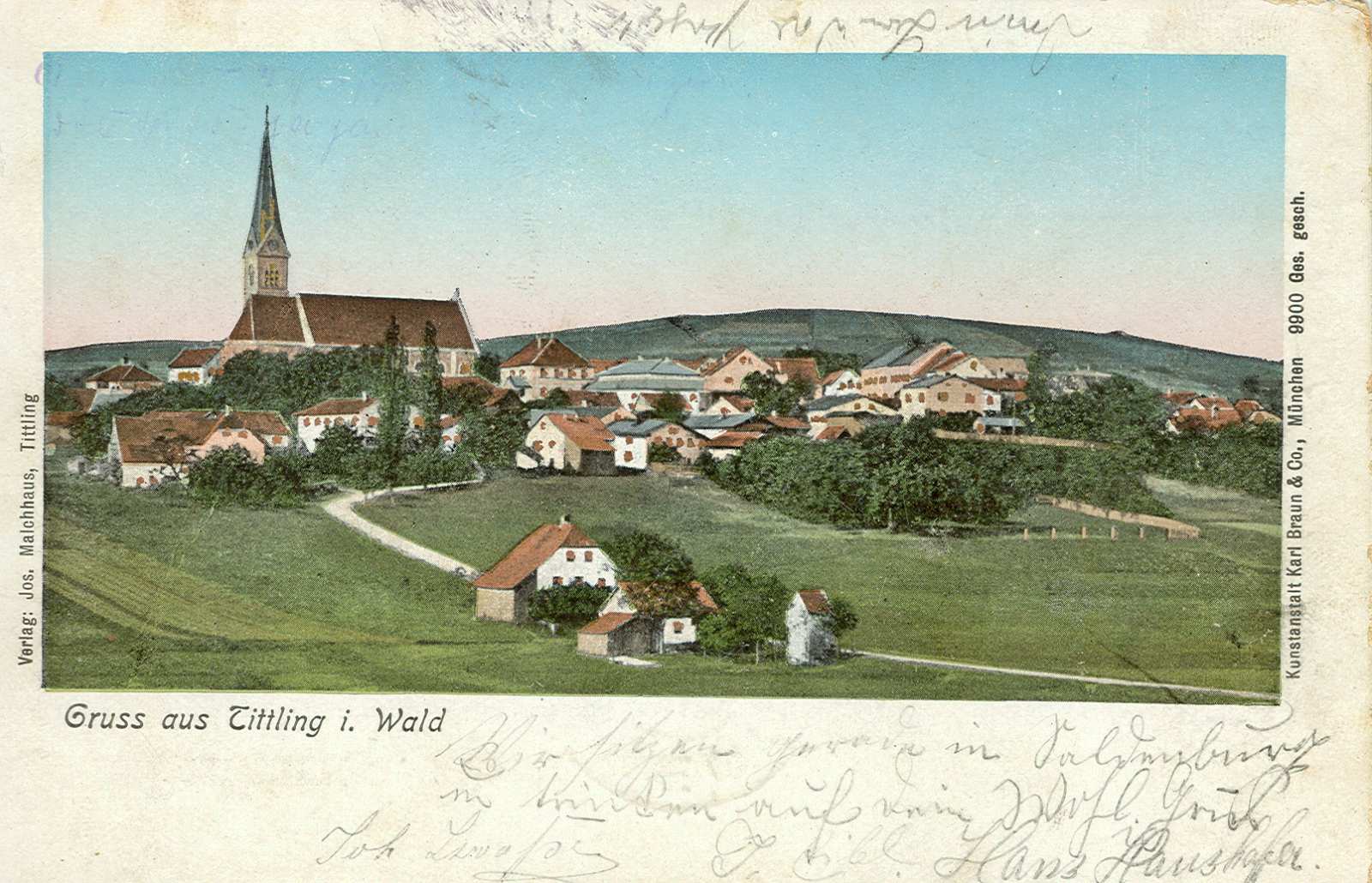 Ortsansicht von Tittling aus Richtung Süden.
